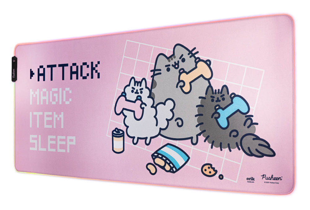 Gamer muismat XL met LED verlichting | Pusheen