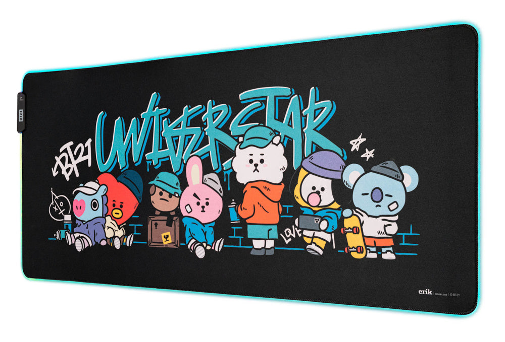 Gamer muismat XL met LED verlichting | BT21