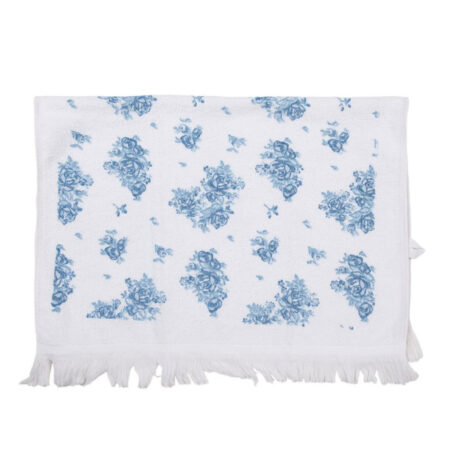 Gastendoekje Roosjes blauw wit | Clayre&Eef
