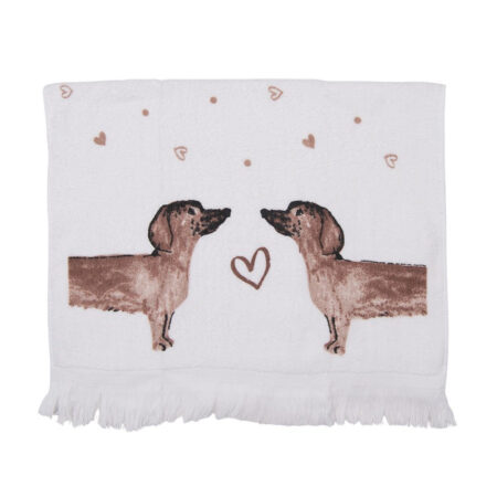 Gastendoekje Teckels beige bruin | Clayre&Eef