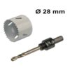 Gatenzaag Ø28 mm - Adapter met centreerboor - Geschikt voor LED Inbouwspots Milano - Bi-metaal zaagblaad | HOFTRONIC