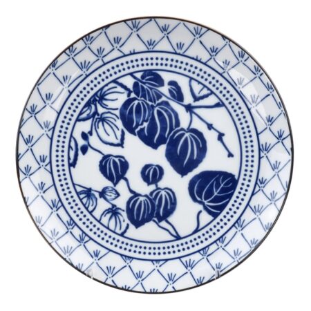 Gebaksbord Flora Japonica - Tokyo Design Studio - Blauw-wit porselein - 16 x 2 cm | Tokyo Design Studio