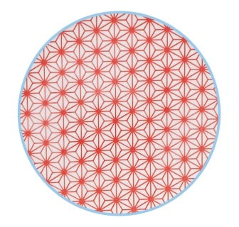 Gebaksbord met Rood Lichtblauw Design - Tokyo Design Studio - Star Wave - 16x2cm | Tokyo Design Studio