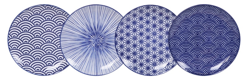 Gebaksborden Set Nippon Blue - Tokyo Design Studio - 16cm 4-delig | Tokyo Design Studio