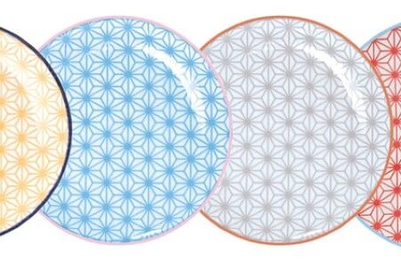 Gebaksborden Set - Tokyo Design Studio - Star Wave - 16x2cm - Set van 4 | Tokyo Design Studio