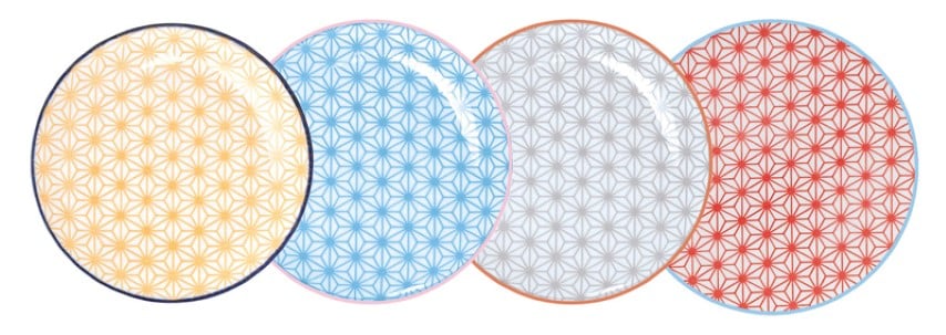 Gebaksborden Set - Tokyo Design Studio - Star Wave - 16x2cm - Set van 4 | Tokyo Design Studio