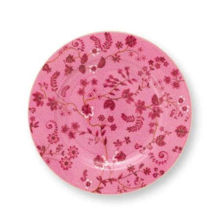 Gebaksbordje Jolie Flowers Roze 17cm | PiP Studio