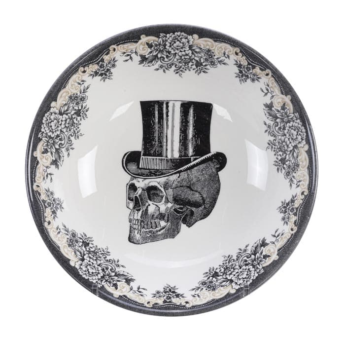 Gedecoreerde keramieken kom - Skull Design - Royal Stafford - 700ml - 19 x 5cm | Homelab