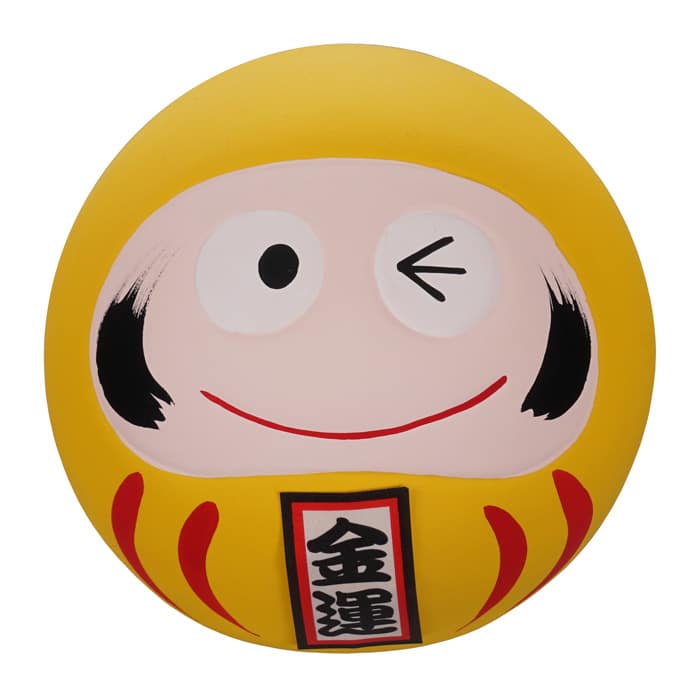 Gele Daruma pop - traditionele Japanse gelukstalisman - 6 x 6 x 6 cm | Tokyo Design Studio