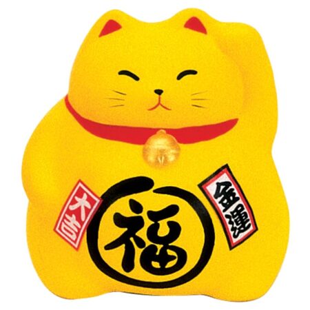 Gele Lucky Cats Figuur - Maneki Neko - 9cm | Tokyo Design Studio
