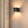 Gemini nero oro by LUSENZ - Kubusvormige up and down wandlamp met matzwarte coating en oranje interieur | LUSENZ