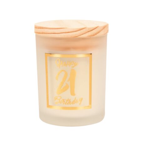 Geurkaars klein goud/wit - 21 jaar | Paperdreams