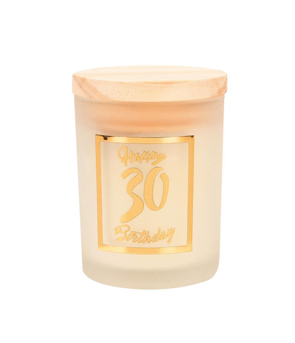 Geurkaars klein goud/wit - 30 jaar | Paperdreams