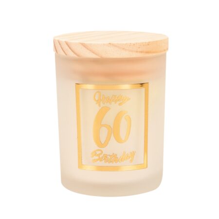 Geurkaars klein goud/wit - 60 jaar | Paperdreams