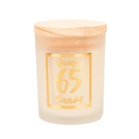 Geurkaars klein goud/wit - 65 jaar | Paperdreams