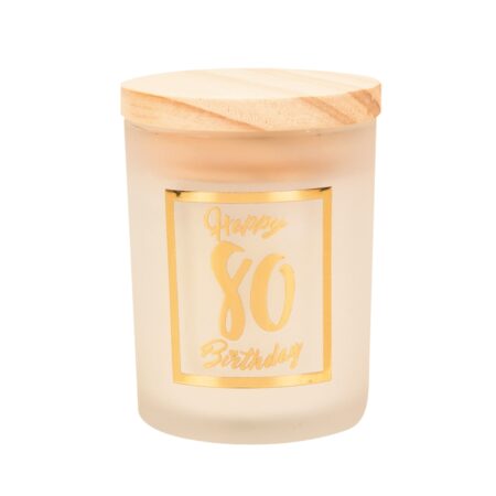 Geurkaars klein goud/wit - 80 jaar | Paperdreams