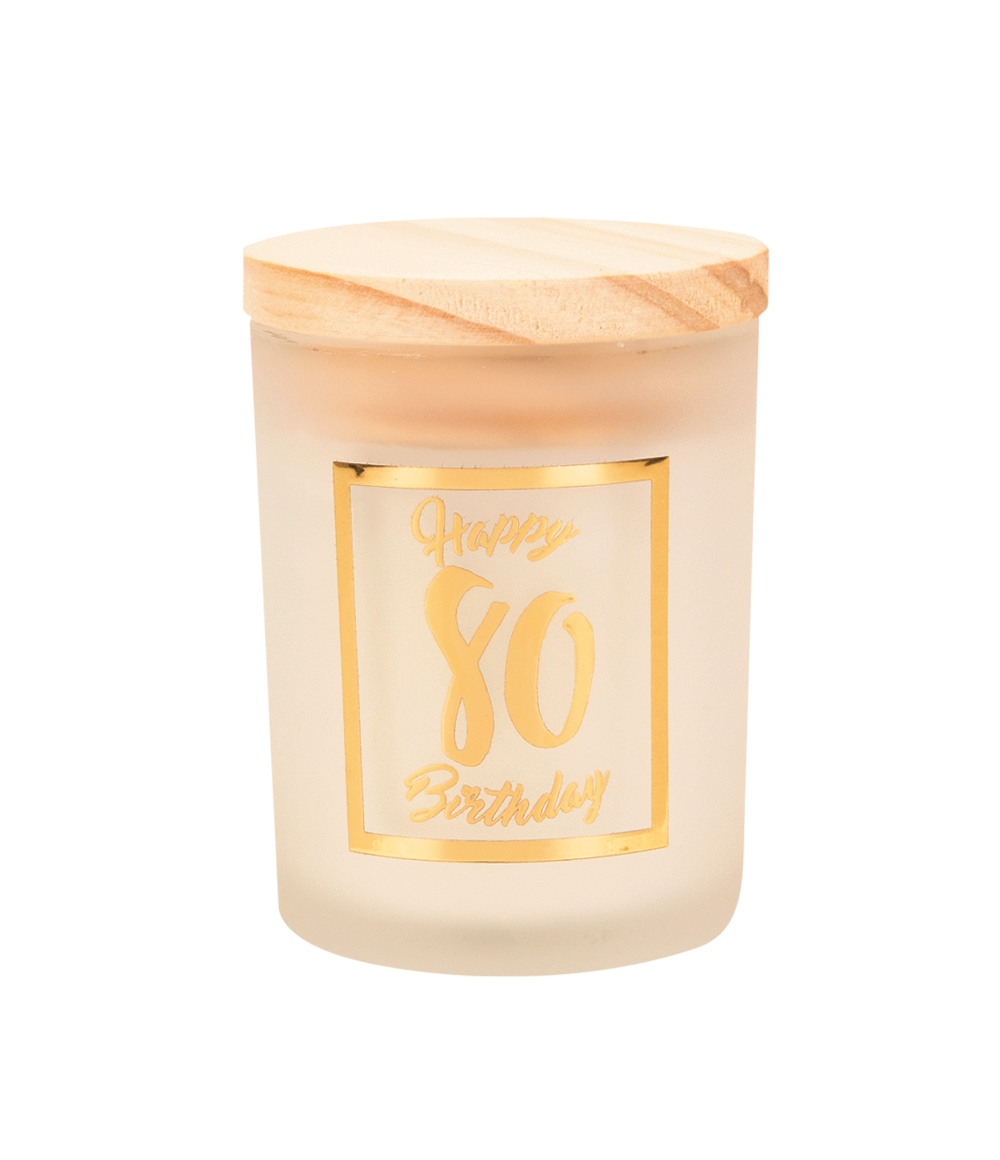 Geurkaars klein goud/wit - 80 jaar | Paperdreams