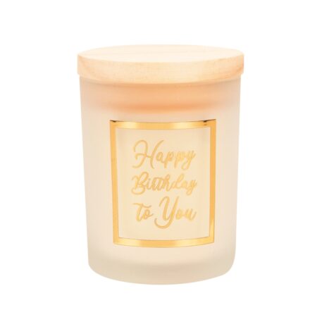 Geurkaars klein goud/wit Happy birthday | Paperdreams