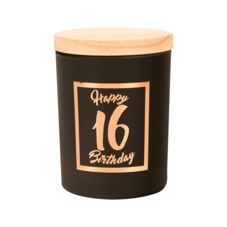 Geurkaars klein roze/zwart - 16 jaar | Paperdreams
