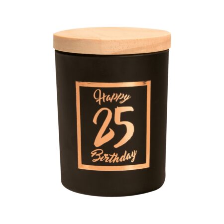 Geurkaars klein roze/zwart - 25 jaar | Paperdreams