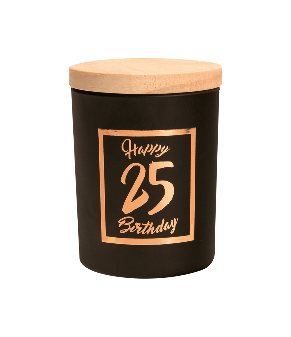 Geurkaars klein roze/zwart - 25 jaar | Paperdreams
