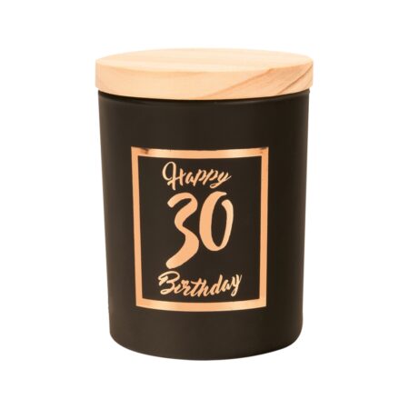 Geurkaars klein roze/zwart - 30 jaar | Paperdreams