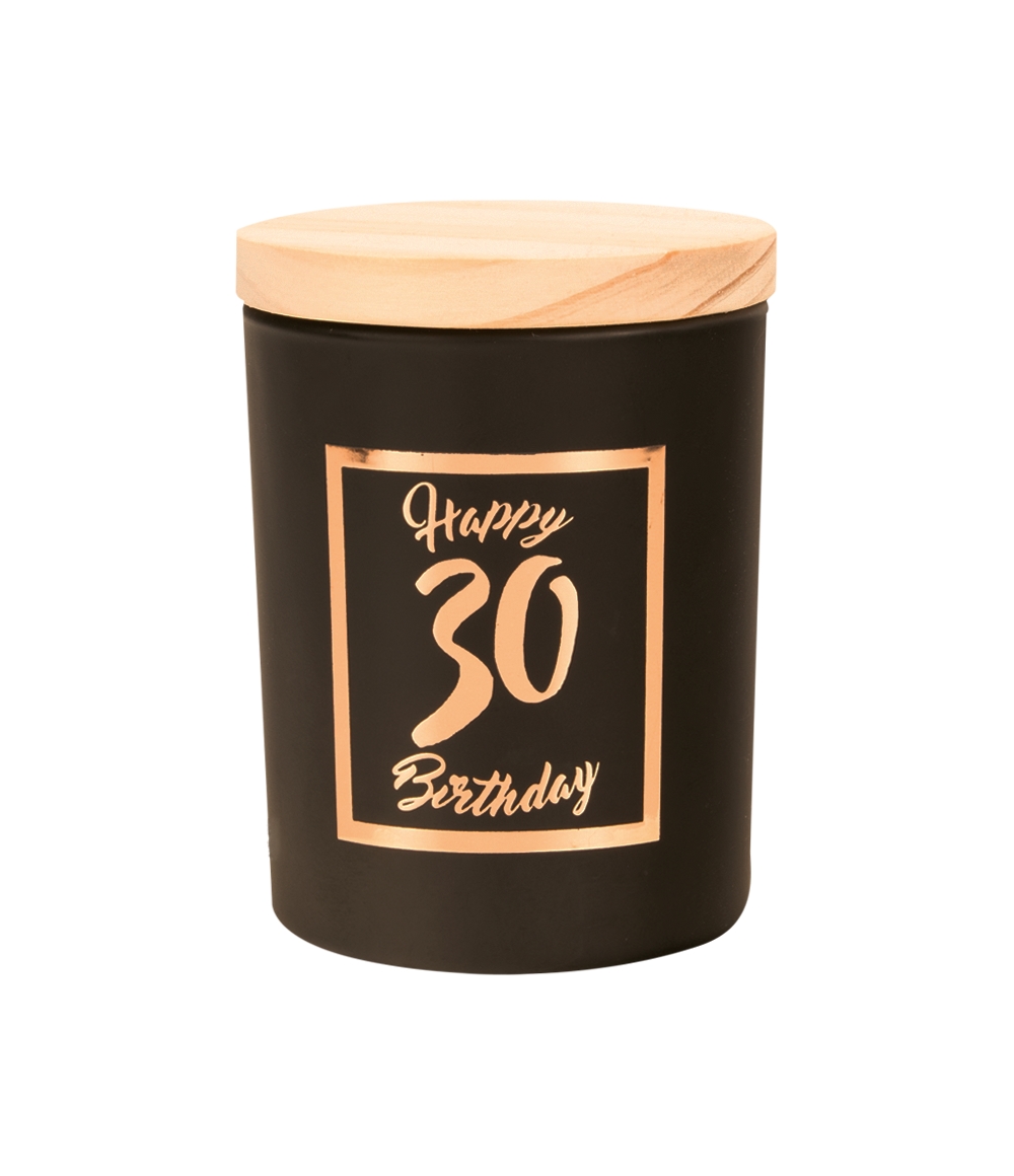 Geurkaars klein roze/zwart - 30 jaar | Paperdreams