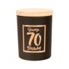 Geurkaars klein roze/zwart - 70 jaar | Paperdreams