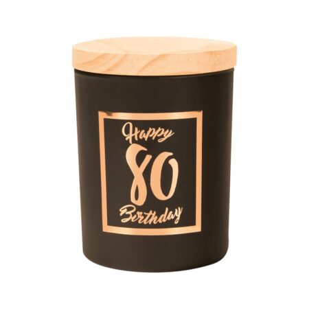 Geurkaars klein roze/zwart - 80 jaar | Paperdreams