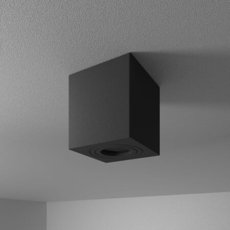 Gibbon LED Opbouwspot - Vierkant - GU10 - Badkamer Opbouwspot - IP65 waterdicht - Voor binnen en buitengebruik - Zwart | HOFTRONIC