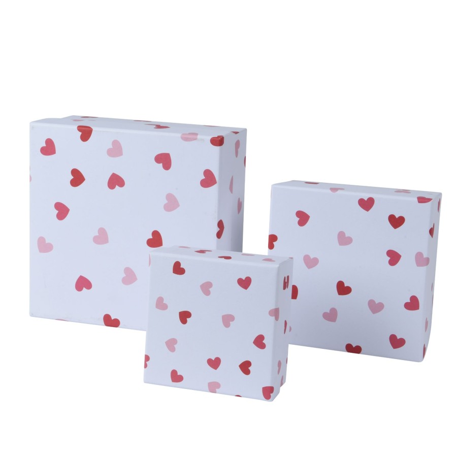 Giftbox Papier Set Van 3 Wit Rood |