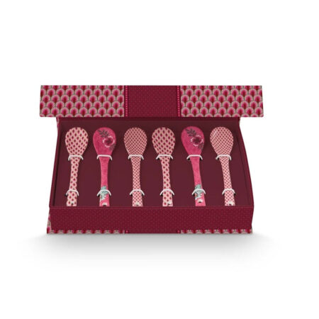 Giftset Spoons Flower Festival dark pink 13cm | PiP Studio