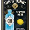 Gin en Tonic served wandplaat | Nostalgic Art