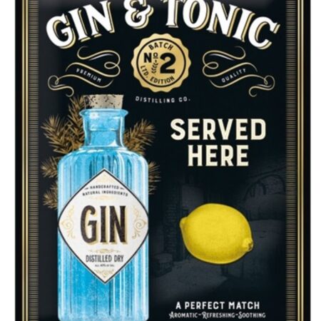 Gin en Tonic served wandplaat | Nostalgic Art