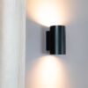 Giove nero by LUSENZ - Up and down licht met karakter - Cilindervormige wandlamp met een mat zwarte coating | LUSENZ
