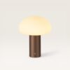 Givaro - Paddenstoel lamp oplaadbaar Brons 25 cm - Dressoir lamp - Scandinavisch design - Draadloze tafellamp - Dimbaar - Glazen kap - USB-C - 3000K/4500K/6500K | LUSENZ