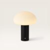 Givaro - Paddenstoel lamp oplaadbaar Zwart 25 cm - Dressoir lamp - Scandinavisch design - Draadloze tafellamp - Dimbaar - Glazen kap - USB-C - 3000K/4500K/6500K | LUSENZ
