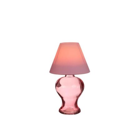 Glass theelichtlamp zacht roze H16cm | Ideas 4 Seasons
