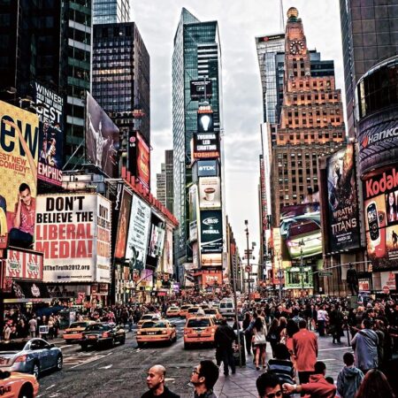 Glasschilderij New York Times Square | Gave Specials