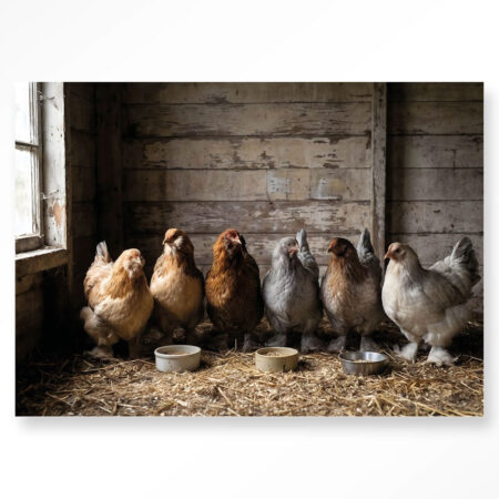 Glasschilderij The Chicken Barn 80x120 | Urban Cotton