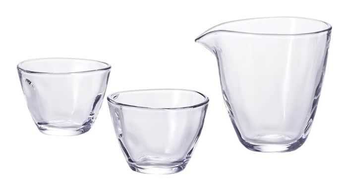 Glazen Sakeset - Transparant - Set van 3 - 220ml & 90ml | Tokyo Design Studio
