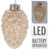 Glazen dennenappel 4-LED 11cm | Home & Styling
