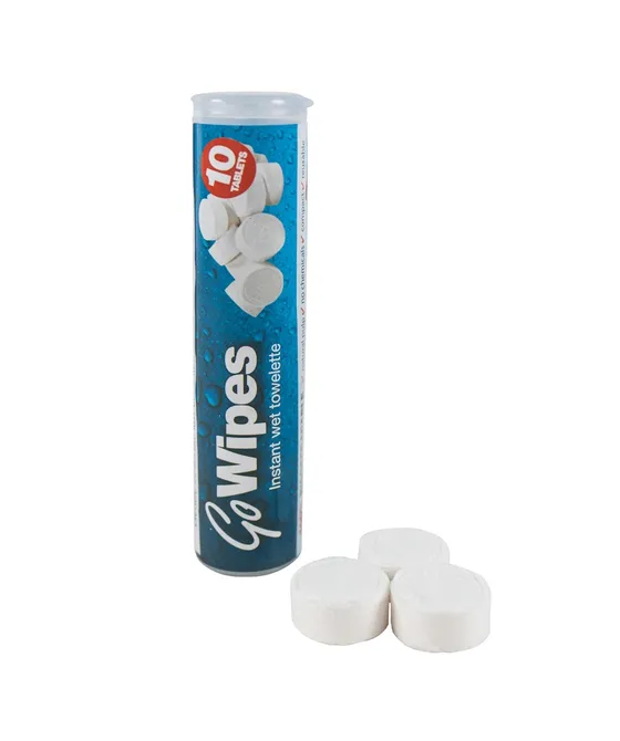 Go Wipes Instant Doekjes Voor Buiten - 10 Tabletten - Biologisch Afbreekbaar |