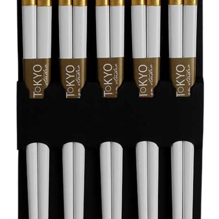 Goud/Witte Eetstokjes - The Oriental Shop - Set van 5 paar | Tokyo Design Studio