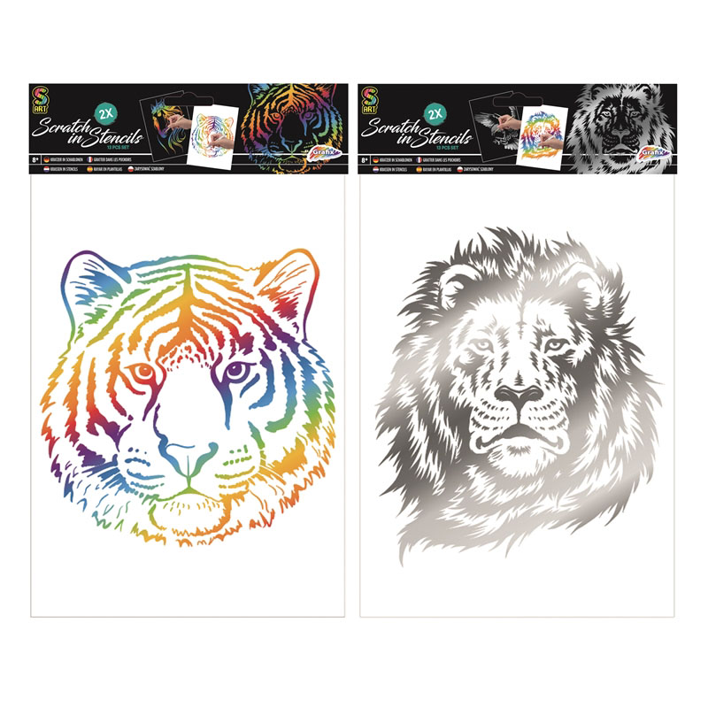 Grafix A4 Scratch in stencils 2 vel | Grafix