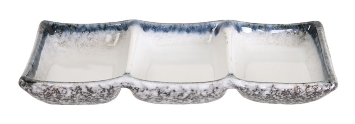 Grijs-Witte Sausschaaltjes - Tajimi - Keramiek - 19 x 9 x 2.5cm | Tokyo Design Studio