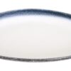Grijs-wit porseleinen bord - Tajimi - 34 x 24 x 4 cm