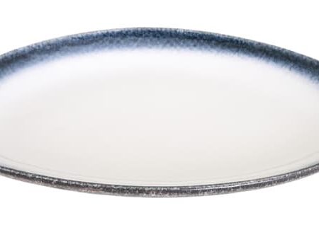 Grijs-wit porseleinen bord - Tajimi - 34 x 24 x 4 cm | Tokyo Design Studio