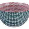 Groen/Rode Keramische Kom - 750ml - 15 x 8