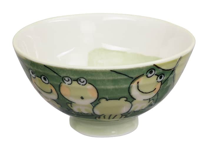 Groen/Witte Kom met Kikker Figuur - Kawai - 300ml - 11.5 x 6cm | Tokyo Design Studio